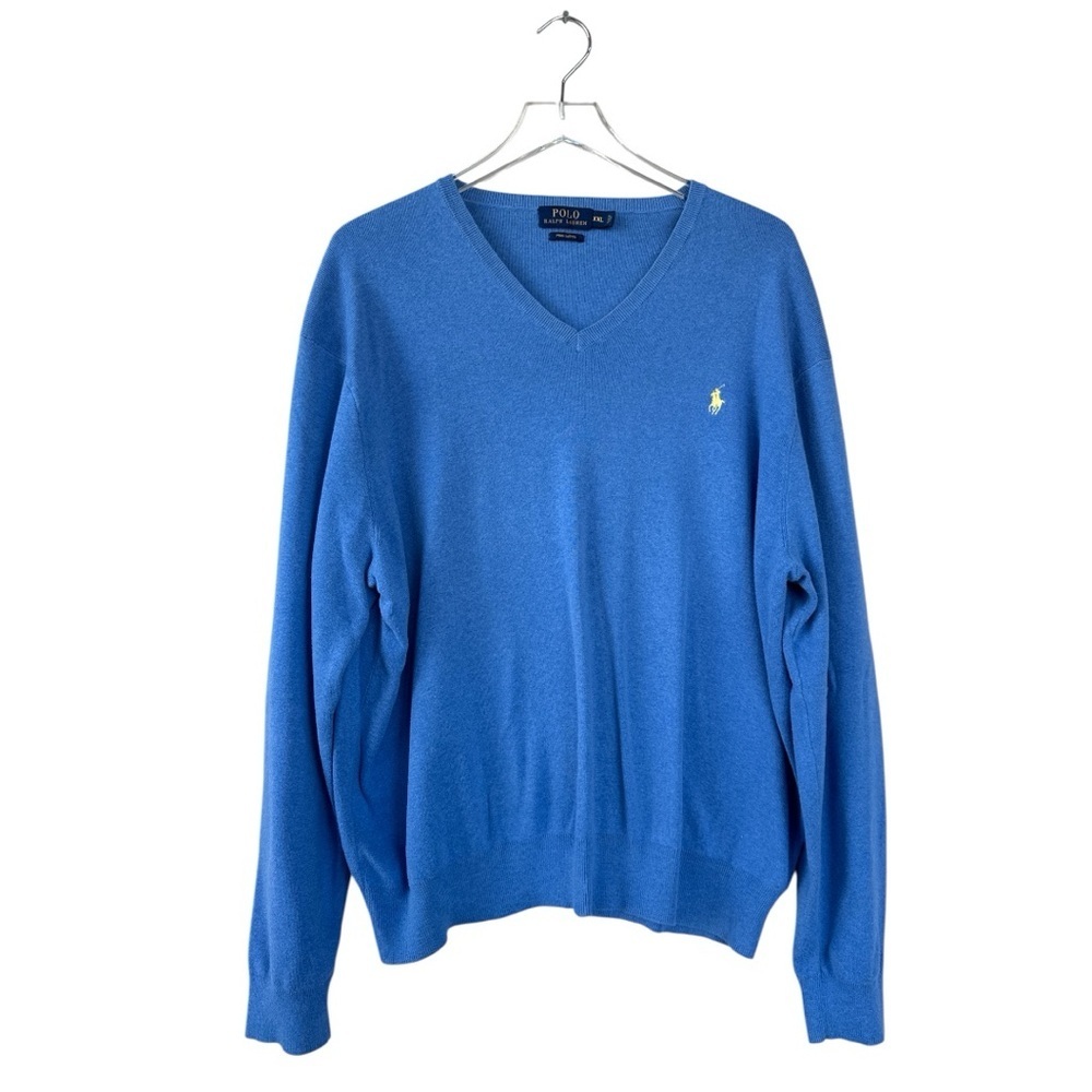 Polo Ralph Lauren 100% Pima Cotton V-Neck Sweater Size XXL